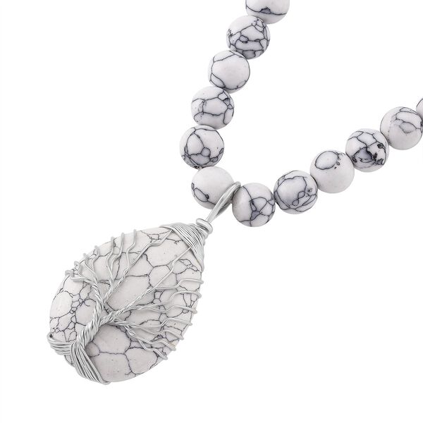 Weißer Howlit Halskette ca. 45 cm+ 5 cm extender, ca. 230.00 ct image number 3