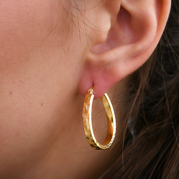 Strukturierte Diamantschliff-Creolen image number 1