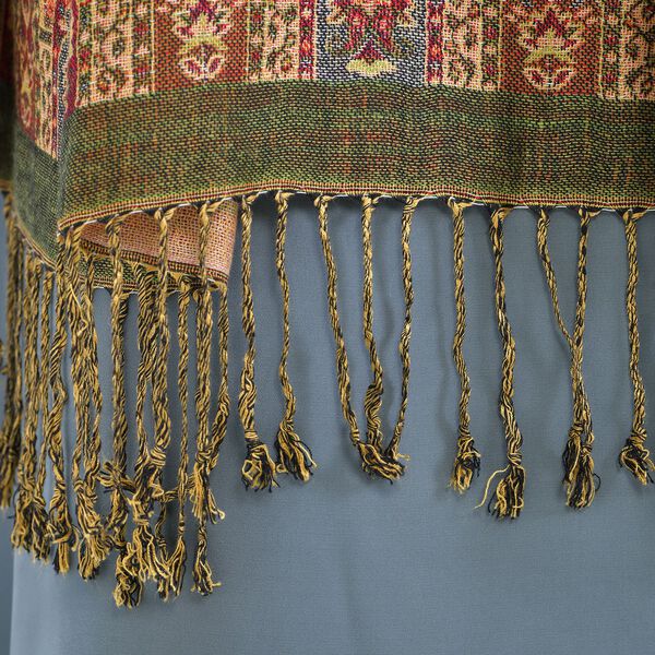 Damen Schal mit Fransen, Gelb image number 5