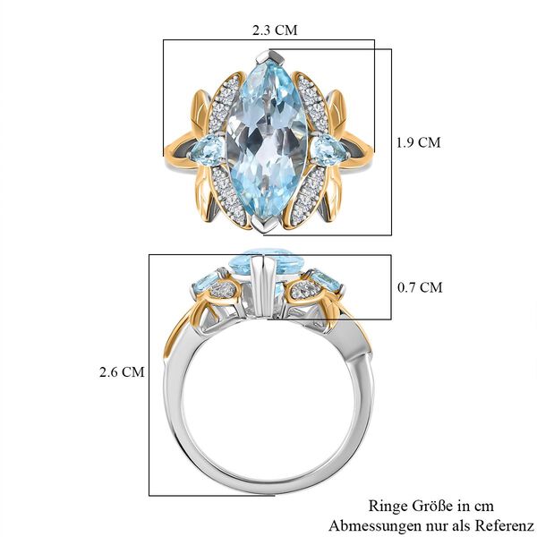 GP Trionfo Kollektion - Himmelblauer Topas, Zirkon und blauer Saphir-Ring - 5,61 ct. image number 7