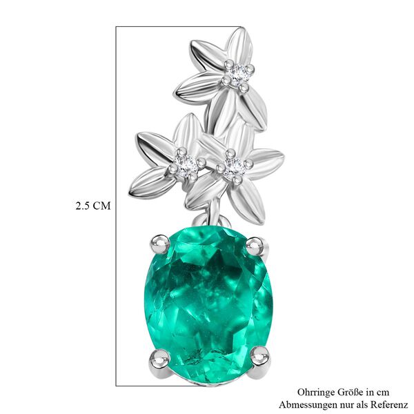 Smaragd Triplett-Quarz und Zirkon Ohrringe - 6,01 ct. image number 6