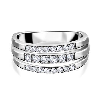 Lustro Stella - Wei&szlig;er Zirkonia Ring, 925 Silber rhodiniert (Gr&ouml;&szlig;e 20.00)