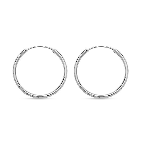 Classic Creolen in rhodiniertem Silber image number 4