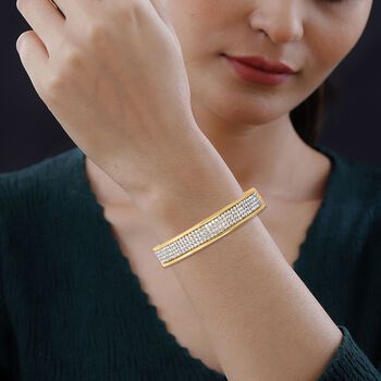 Wei&szlig;er Kristall Armreif ca. 19 cm, goldfarben