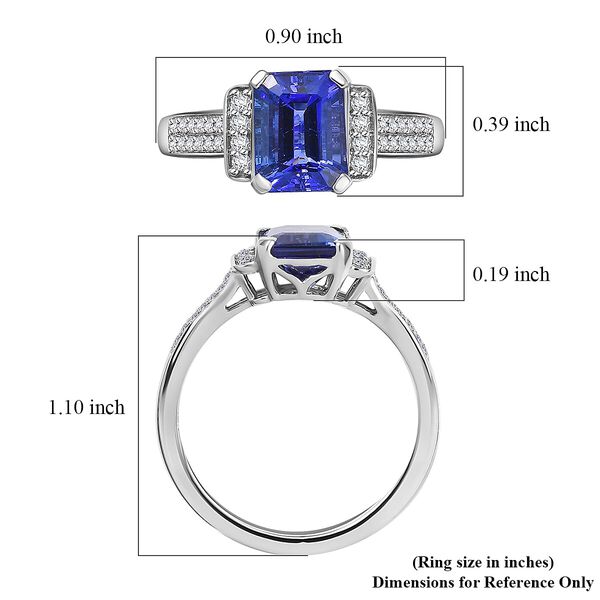 Rhapsody AAAA Tansanit, Weißer Diamant Ring 950 Platin (Größe 19.00) ca. 2,98 ct image number 5