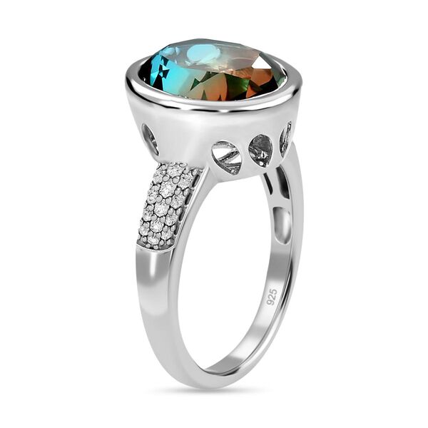 Aqua Terra Costa Quarz Triplett und Zirkon-Ring, 925 Silber vergoldet, 5,26 ct. image number 5