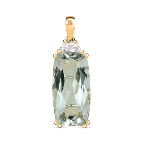 AA Prasiolith und Topas Anhänger - 11,26 ct. image number 0