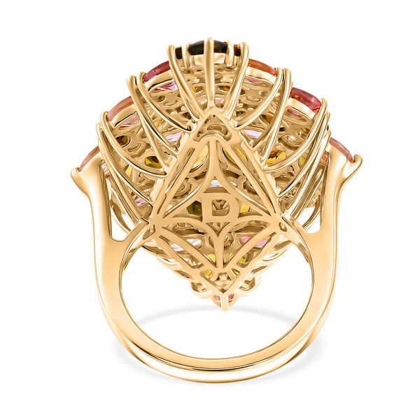 D'Joy AA Mehrfarbig-Turmalin Ring 925 Silber 750 Gelbgold vermeil (Gr&ouml;&szlig;e 18.00) ca. 10,02 ct image number 5