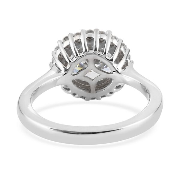 LUSTRO STELLA Hergestellt mit ZIRKONIA Halo Ring 925 Silber Platin-Überzug (Größe 16.00) ca. 3,71 ct image number 5