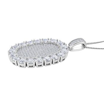 Moissanit Anh&auml;nger mit Kette ca. 45 cm, 925 Silber rhodiniert ca. 5.99 ct