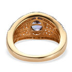Tansanit und Zirkon-Ring, 925 Silber Gelbgold Vermeil (Größe 18.00) ca. 1,96 ct image number 5