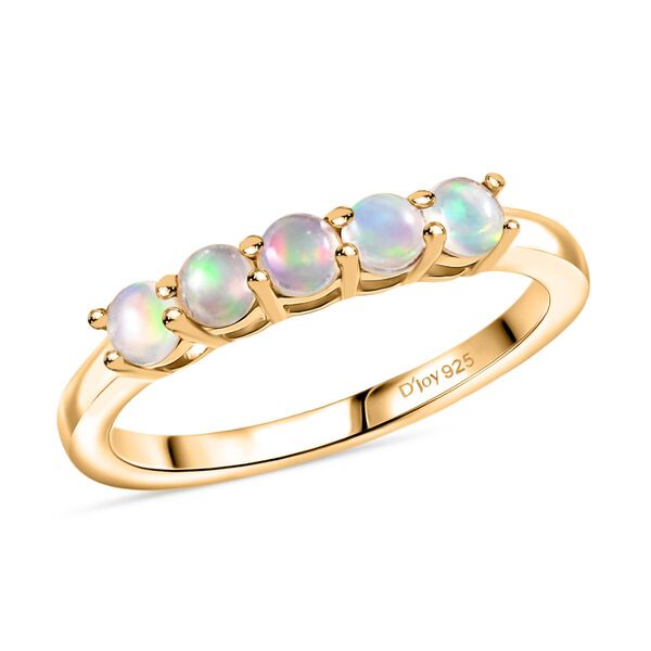 D'Joy AA Natürlicher, äthiopischer Welo Opal Ring 925 Silber 750 Gelb Vergoldet (Größe 16.00) (10-15 Werktage Lieferzeit) ca. 0.38 ct image number 3