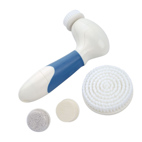 4 in 1 Gesichts-Reinigungsbürste, 4xAA Batterien (nicht inkl.), Blau und Weiß image number 0