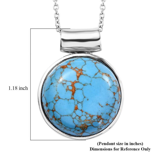 Blaues Türkis Schmuckset Edelstahl ca. 20.00 ct image number 7