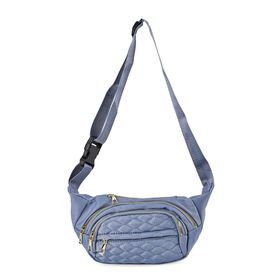 Multifunktionale RFID-geschützte Nylon Gürteltasche mit Schnellverschluss, 36x4x13cm, Blau