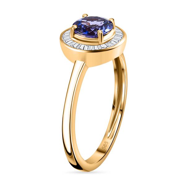 AAA Tansanit und Diamant Ring in 585 Gold - 1,13 ct. image number 7