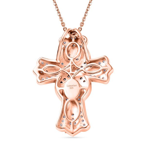 LUXURIANT VS Labor Diamant Anhänger mit 50cm Kette, 925 Silber 750 Roségold Vermeil - 0,51 ct. image number 5