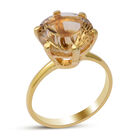 Citrin Solitär Ring 925 Silber Vergoldet image number 2