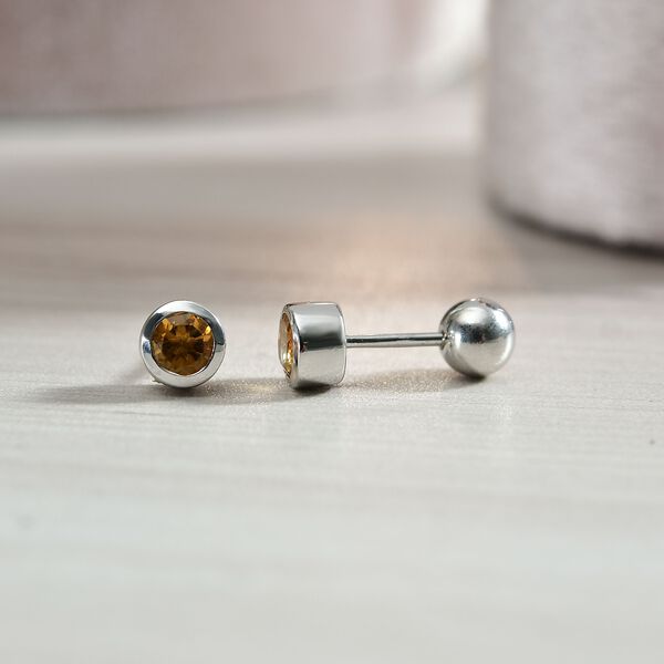 Citrin Ohrringe, 925 Silber rhodiniert - 0,57 ct. image number 2