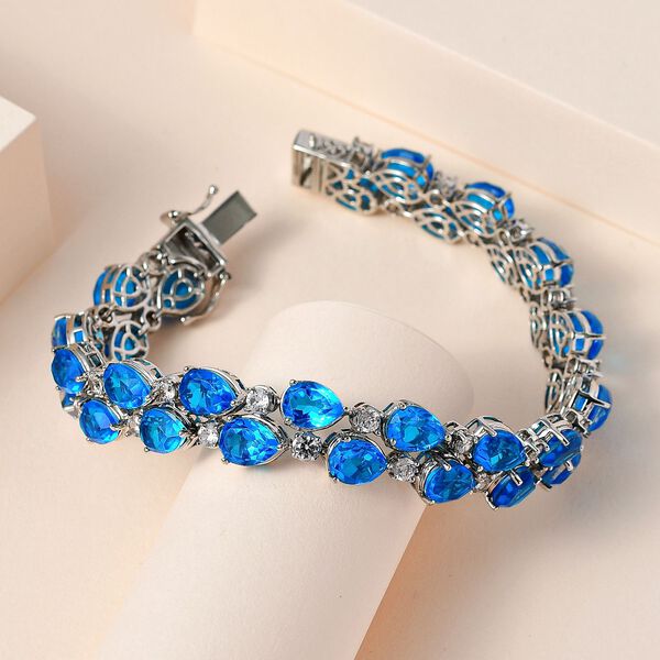 Karibik Quarz und Zirkon Armband, 19 cm - 40,26 ct. image number 2