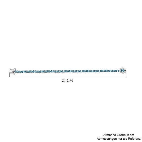 D'Joy Blauer Zirkon Armband ca. 19 cm 925 Silber rhodiniert ca. 23,43 ct. image number 5