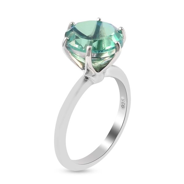 Pfau Triplett Quarz Solit&auml;r Ring 925 Silber Platin-&Uuml;berzug image number 5