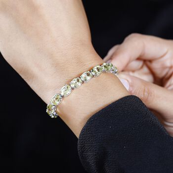 AAA Ouro Verde-Quarz Armband ca. 19 cm 925 Silber rhodiniert ca. 26,29 ct.