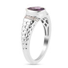 Uruguay Amethyst und Zirkon Ring Rhodium-Überzug image number 3