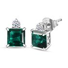 AAA Lab Created Farbwechsel-Saphir, Lab Grown Diamant Ohrringe 417 Gold ca. 2,64 ct.
