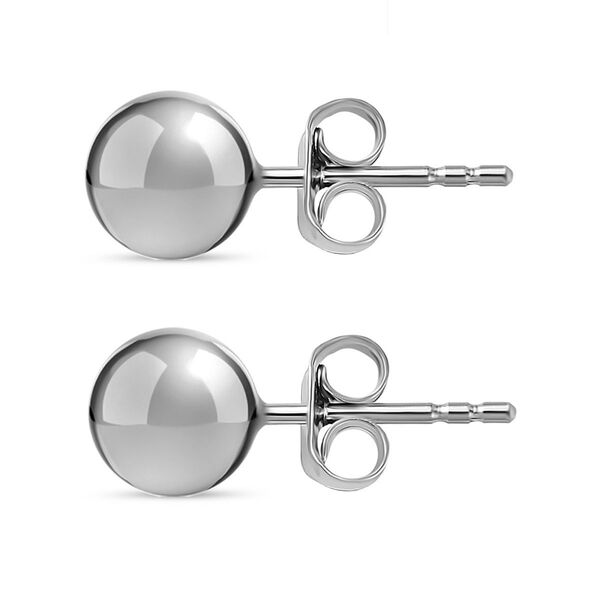 Kugelform-Ohrstecker, 925 Silber rhodiniert image number 3
