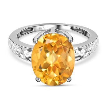 Citrin Ring 925 Silber (Gr&ouml;&szlig;e 16.00) ca. 4,27 ct