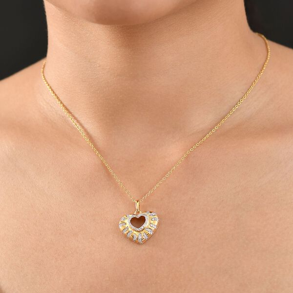 LUXURIANT SI Labor Diamant Anh&auml;nger mit 45cm Kette, 925 Silber 750 Gelbgold Vermeil - 0,33 ct. image number 3