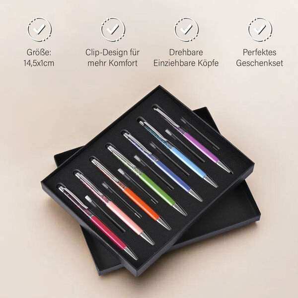 7er-Set Kristall Kugelschreiber image number 4