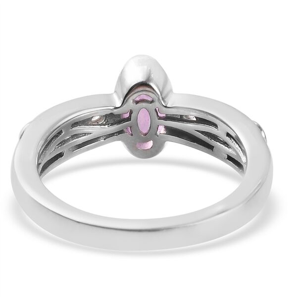 Fissure gef&uuml;llt Rosa Saphir und Zirkon Ring 925 Silber Platin-&Uuml;berzug image number 6