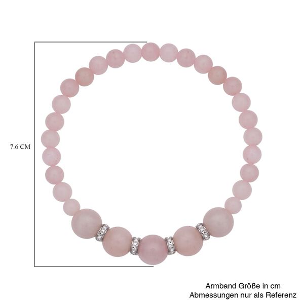 Rosenquarz Armband, ca. 19 cm, Edelstahl ca. 72.20 ct image number 6
