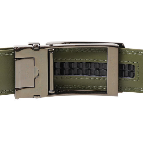 Gürtel mit Click-System aus echtem Leder, Breite: ca. 3 cm, Grün image number 1