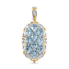 Himmelblauer Topas Anhänger Messing ca. 5.63 ct