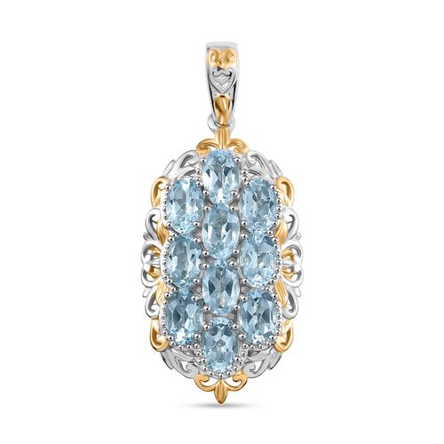 Himmelblauer Topas Anhänger Messing ca. 5.63 ct image number 0