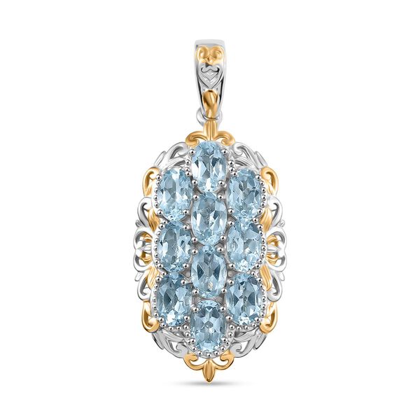 Himmelblauer Topas Anhänger Messing ca. 5.63 ct image number 0