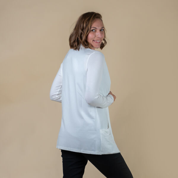 TAMSY - Jersey Cardigan mit offener Vorderseite für Damen, Größe 38, Creme image number 1