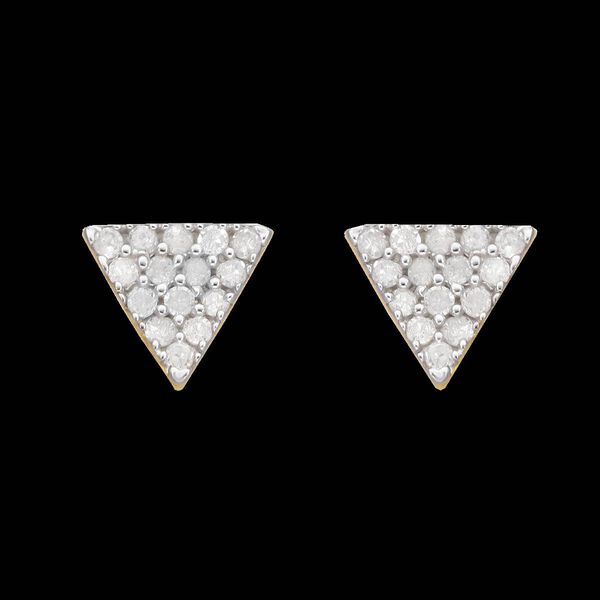 Diamant Cluster Ohrstecker in Silber, 0,20 ct. image number 2