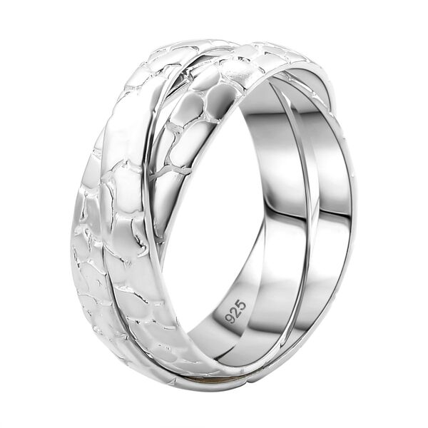 Royal Bali Kollektion - Wickelring Trio mit Kieselstein-Motiv in 925 Silber image number 4
