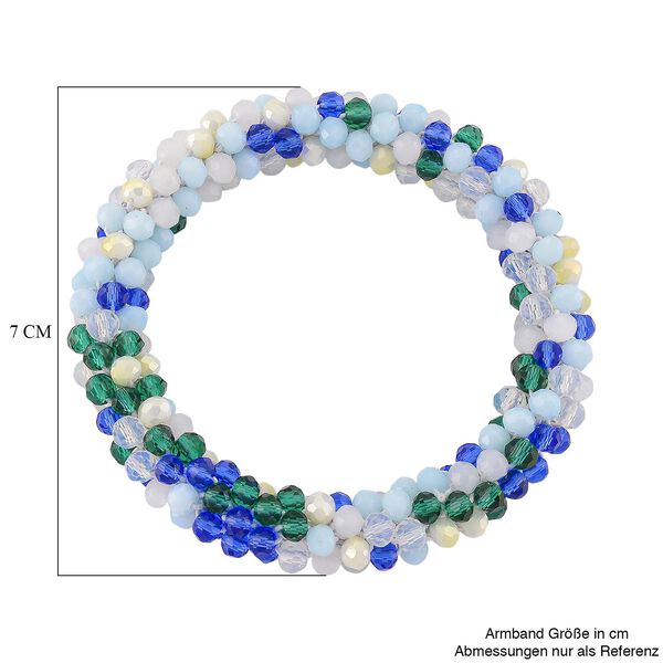 Mehrfarbiges blaues Kristall flexibles Armband image number 5