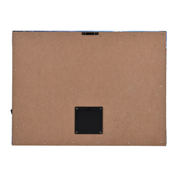 LED-Leinwandbild Weihnachtsbaum am See, mit 3 warmwei&szlig;en LEDs und 30 Lichtfasern, 30x40x1,8cm