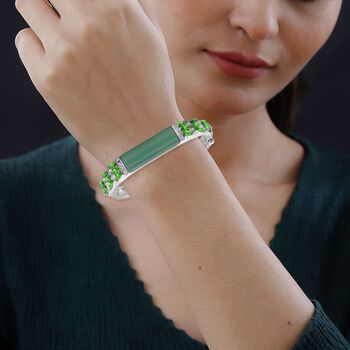 Gr&uuml;ner Aventurin, neongr&uuml;ner Kristall Armreif, ca. 18 cm