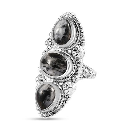 Wei&szlig;er B&uuml;ffel Ringe 925 Silber (Gr&ouml;&szlig;e 16.00) ca. 6.59 ct