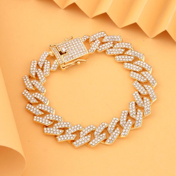 Wei&szlig;es Kristall-Armband ca. 19 cm image number 1