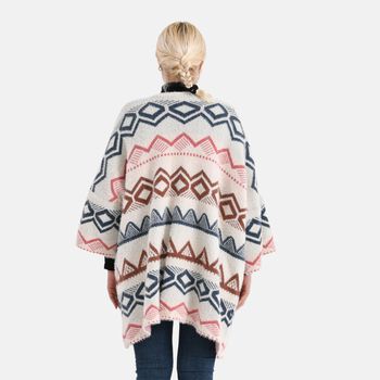 La Marey - Aztekenmuster-Cardigan, One Size, 75x85cm, Rosa