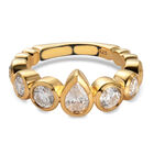 Moissanit Ring, 925 Silber Gelbgold Vermeil  ca. 1,42 ct image number 0