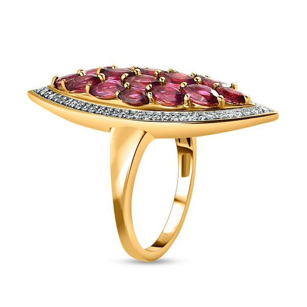 Rhodolith Granat und Zirkon Cocktail Ring - 3,01 ct. image number 5